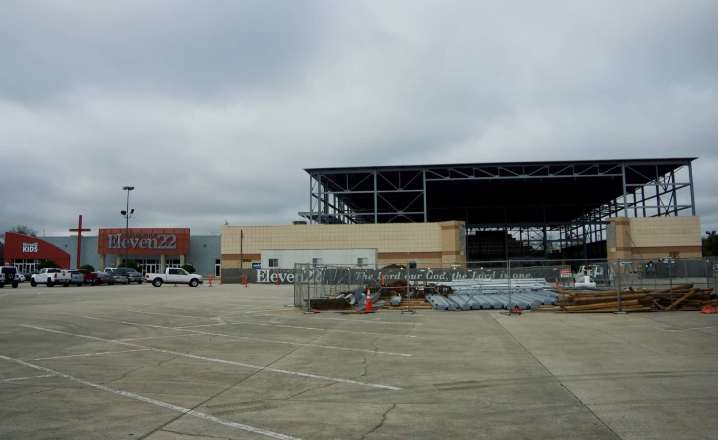 Interior space before renovation — empty shell